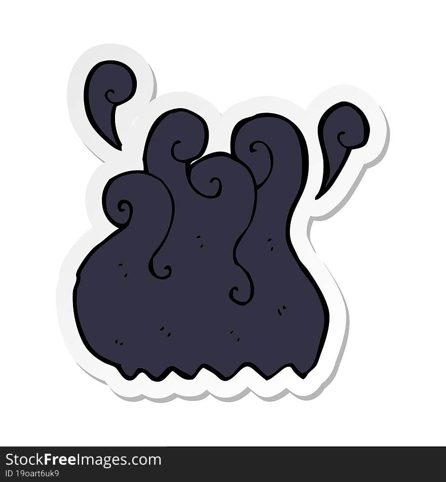 sticker of a black smoke cartoon element