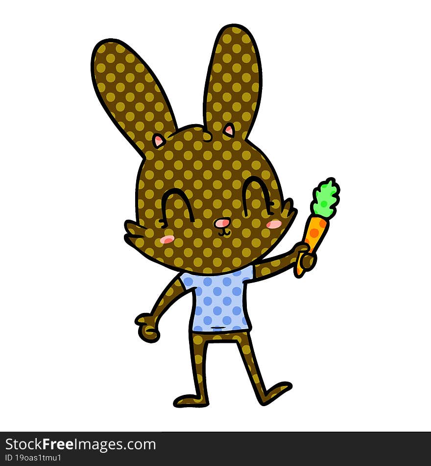 cute cartoon rabbit with carrot. cute cartoon rabbit with carrot