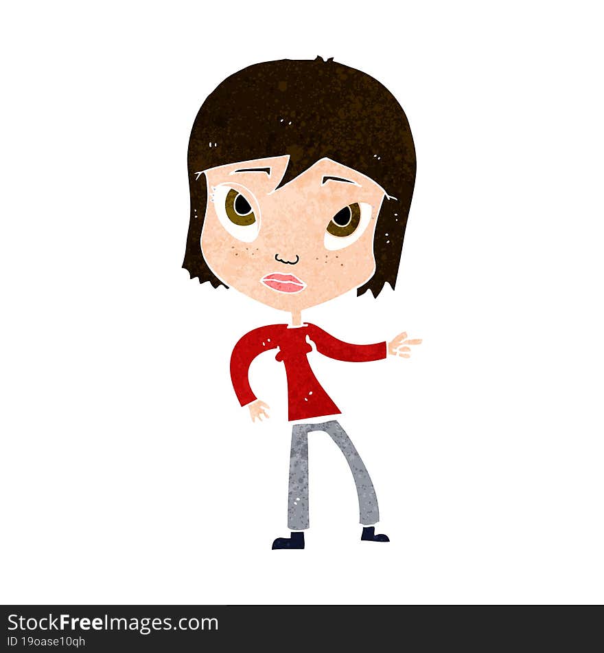 cartoon pointing woman