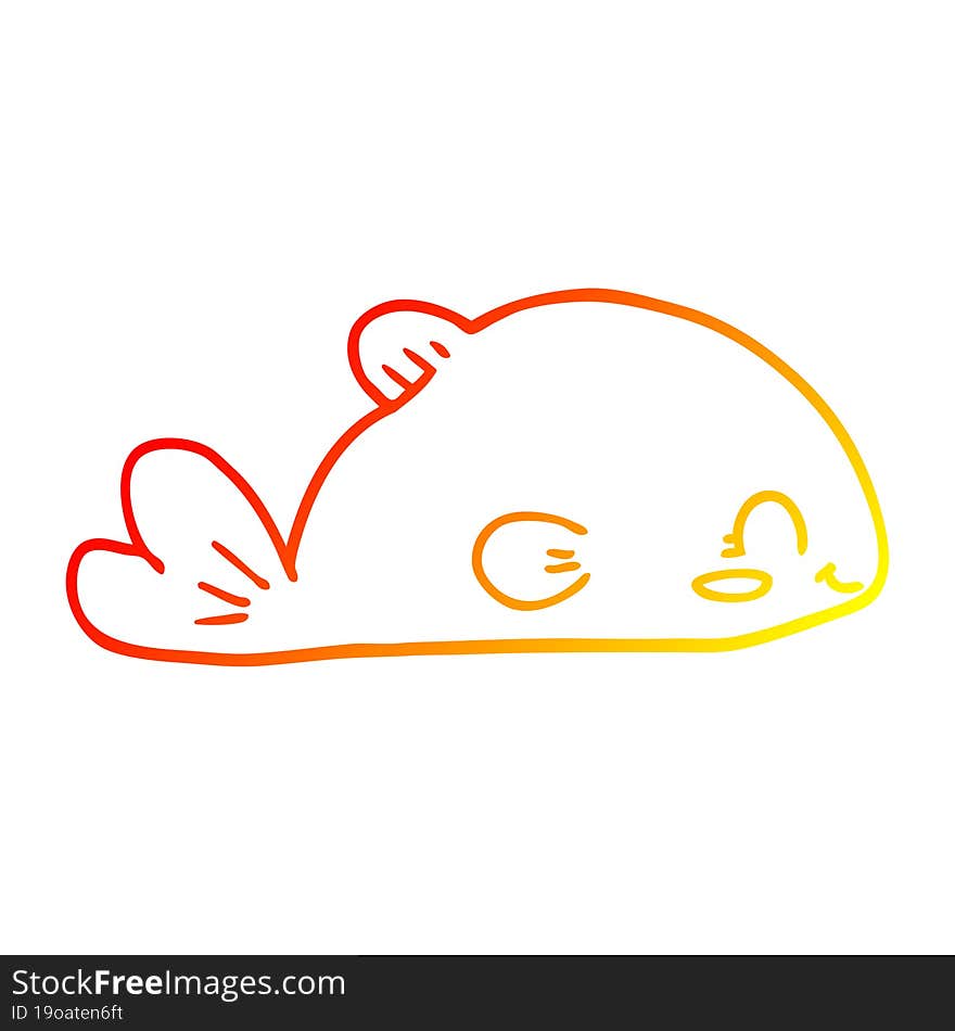 warm gradient line drawing cartoon fish