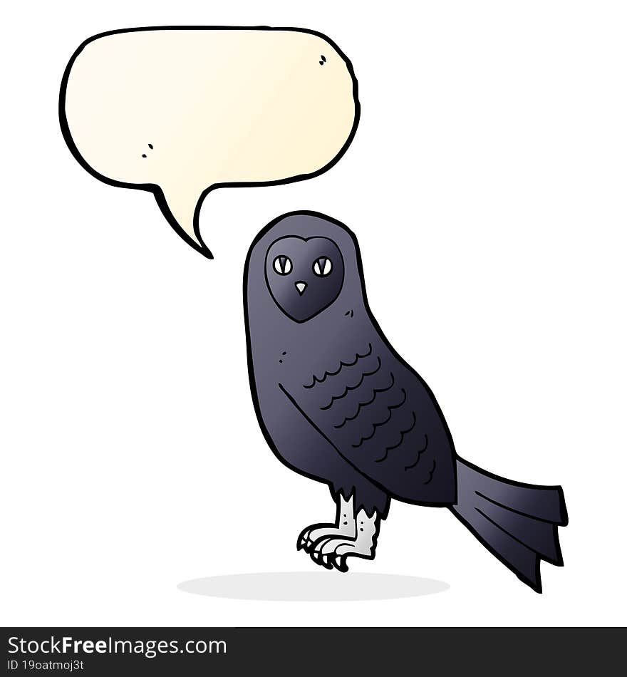 cartoon owl with speech bubble