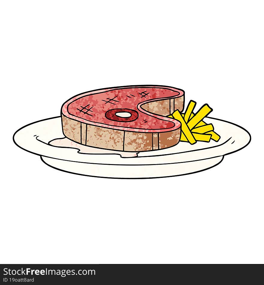 cartoon steak dinner. cartoon steak dinner