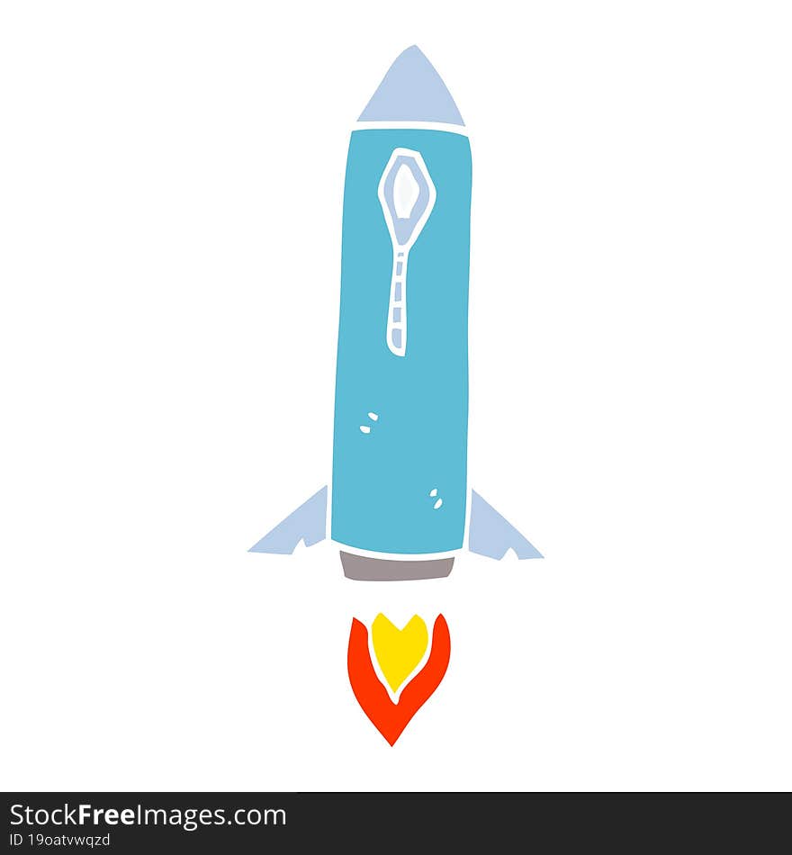 cartoon doodle space rocket