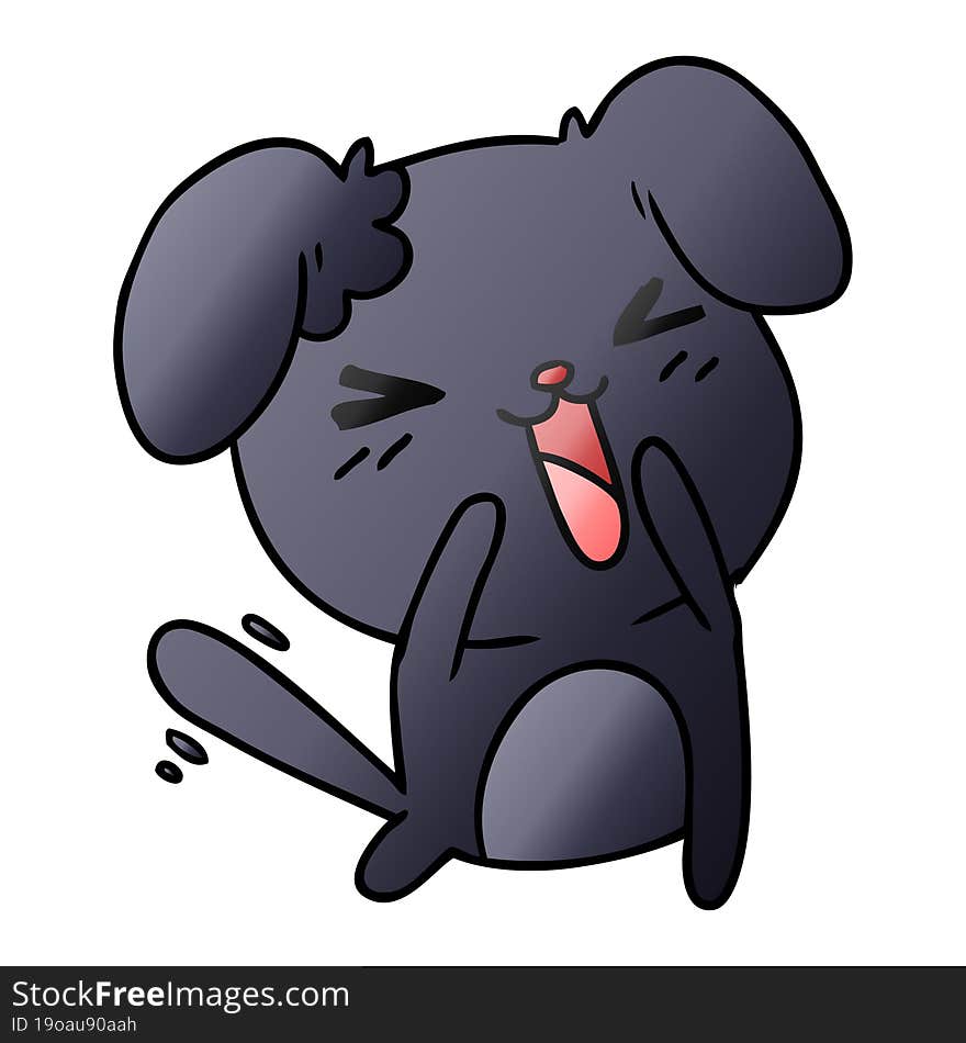 gradient cartoon of cute kawaii dog