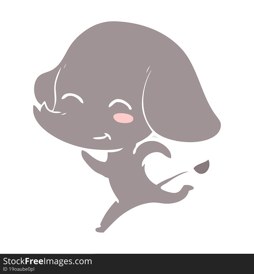 cute flat color style cartoon elephant running