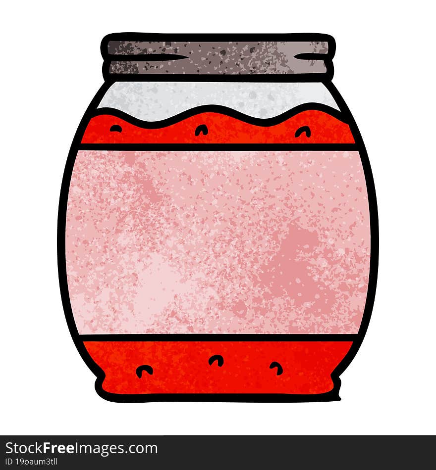 Textured Cartoon Doodle Of A Strawberry Jam