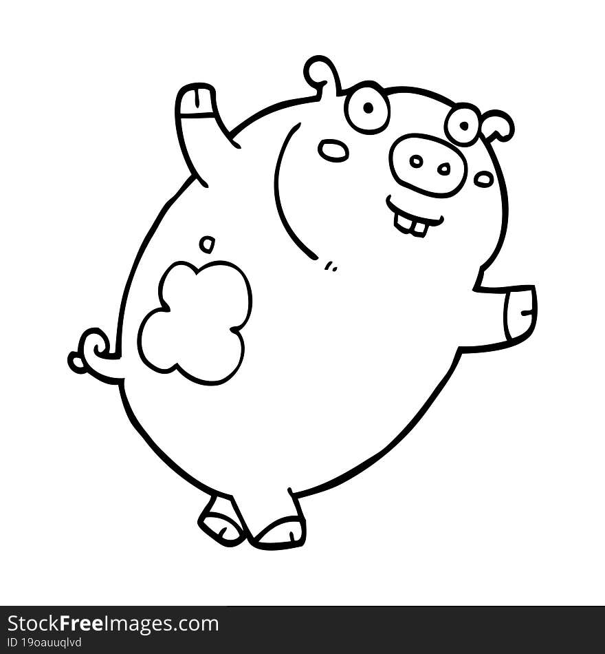 Funny Cartoon Pig