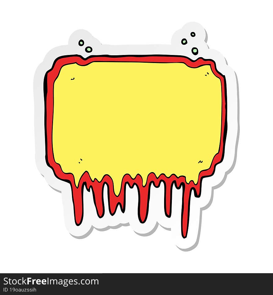 sticker of a cartoon melting frame