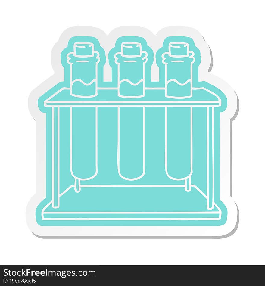 cartoon sticker of a science test tube