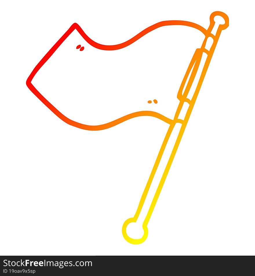 Warm Gradient Line Drawing Cartoon Red Flag