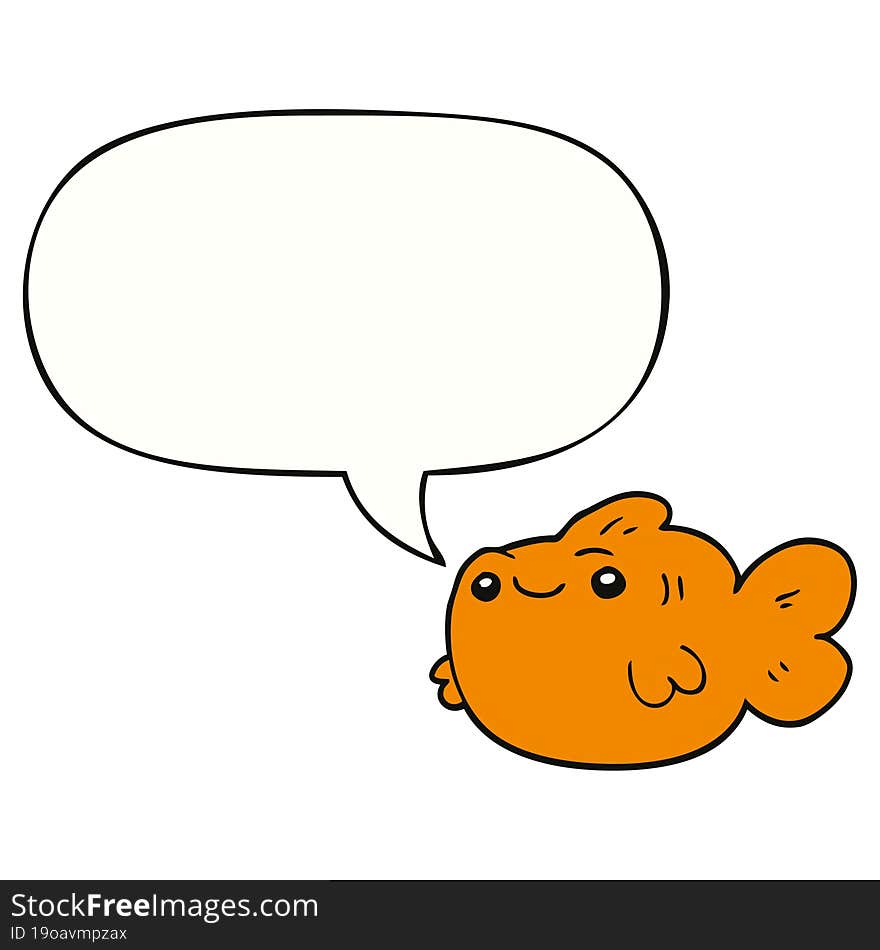 cartoon fish and speech bubble