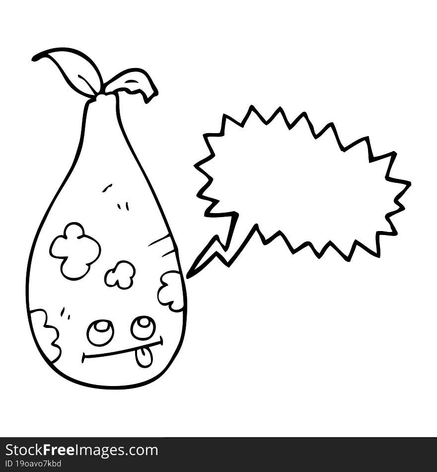 speech bubble cartoon pear