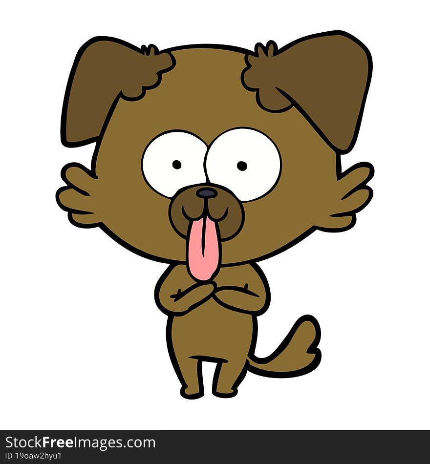 cartoon dog with tongue sticking out. cartoon dog with tongue sticking out