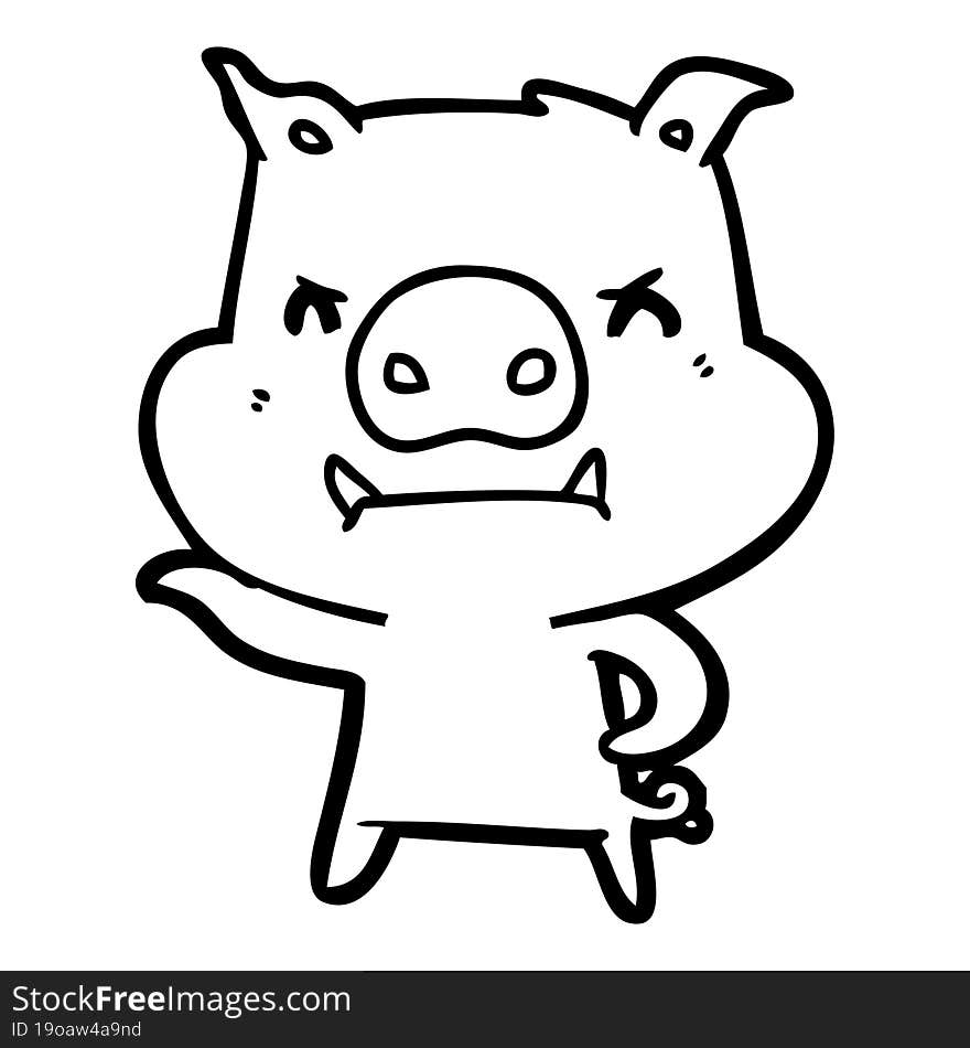 angry cartoon pig. angry cartoon pig