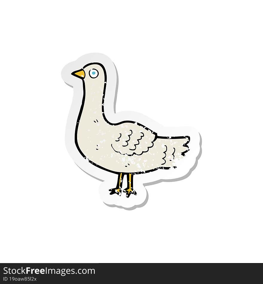 Retro Distressed Sticker Of A Cartoon Bird