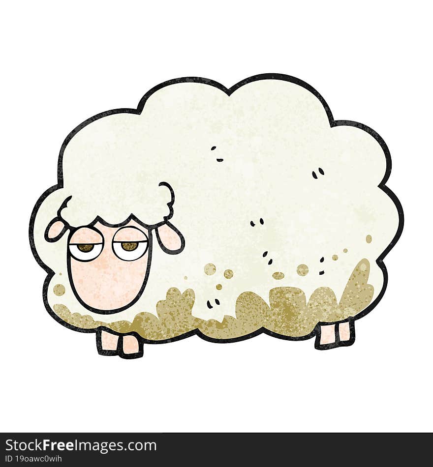 textured cartoon muddy winter sheep