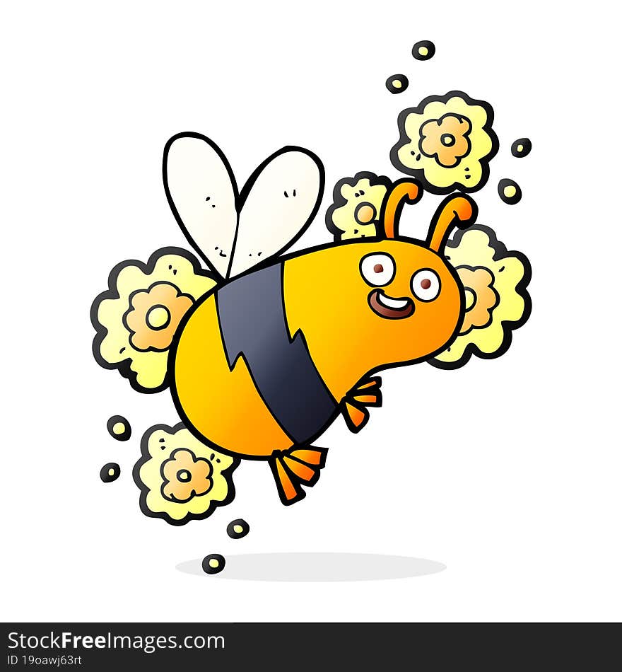 cartoon flying bee. cartoon flying bee