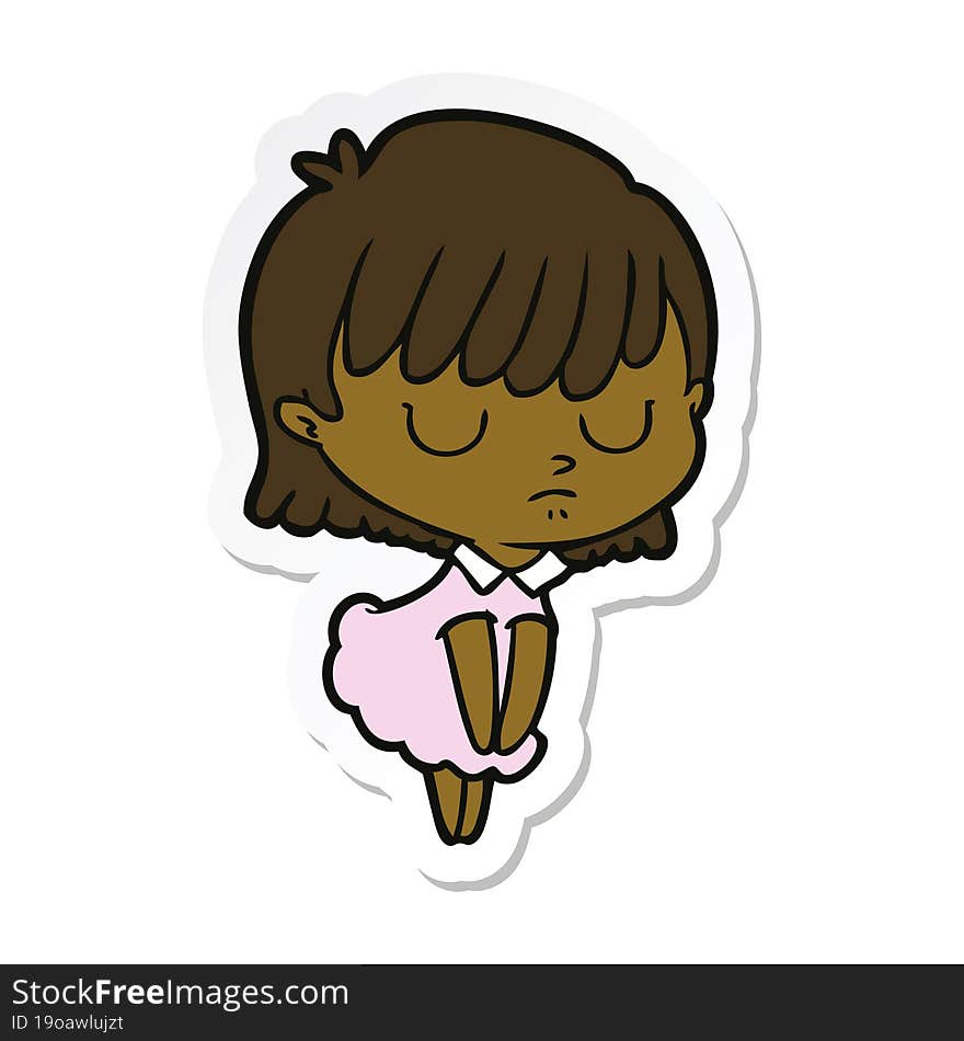 sticker of a cartoon woman