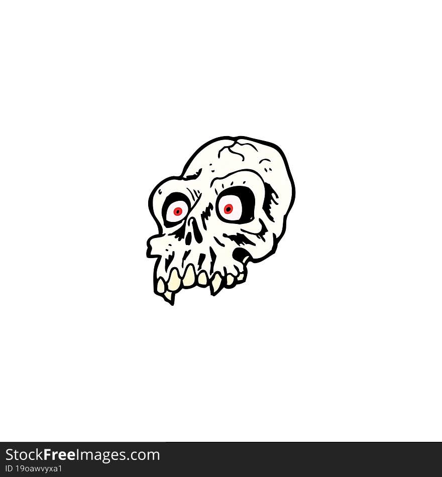 cartoon scary skull