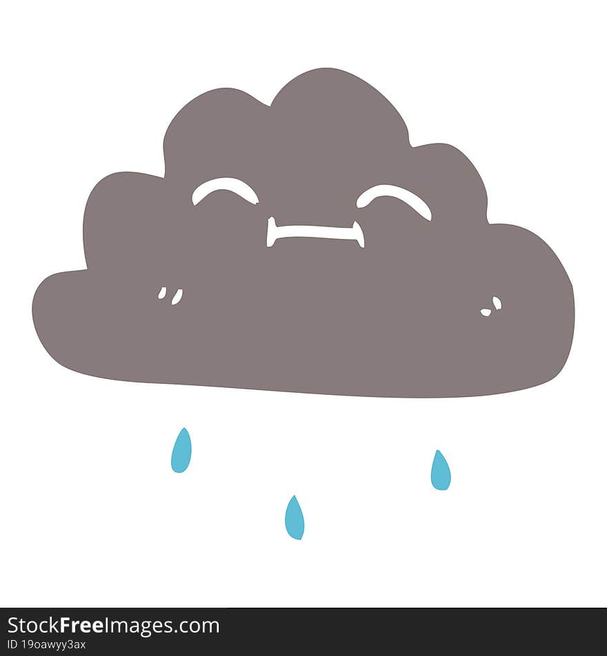 cartoon doodle happy rain cloud