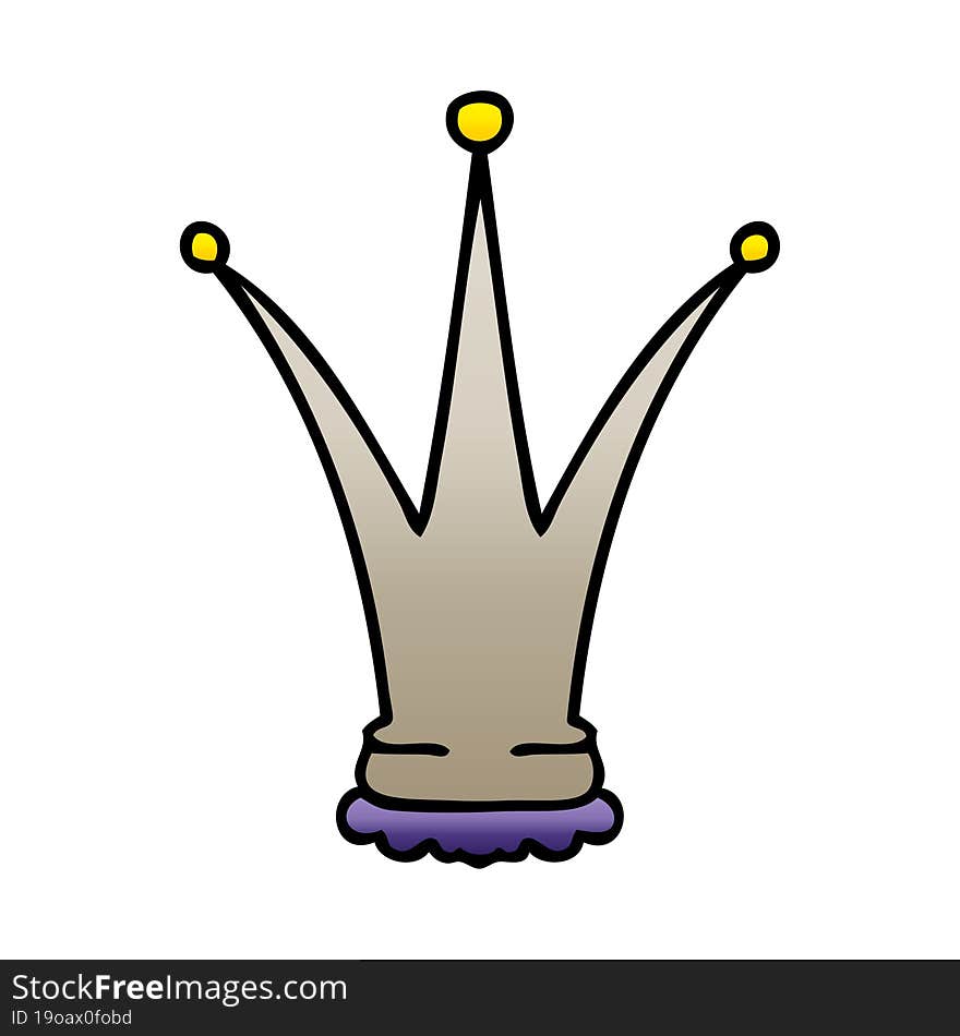 Quirky Gradient Shaded Cartoon Gold Crown