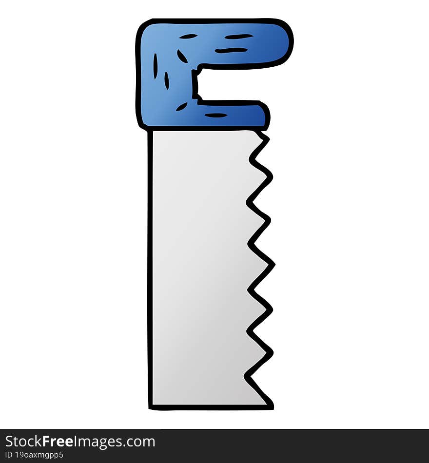 gradient cartoon doodle of a metal saw