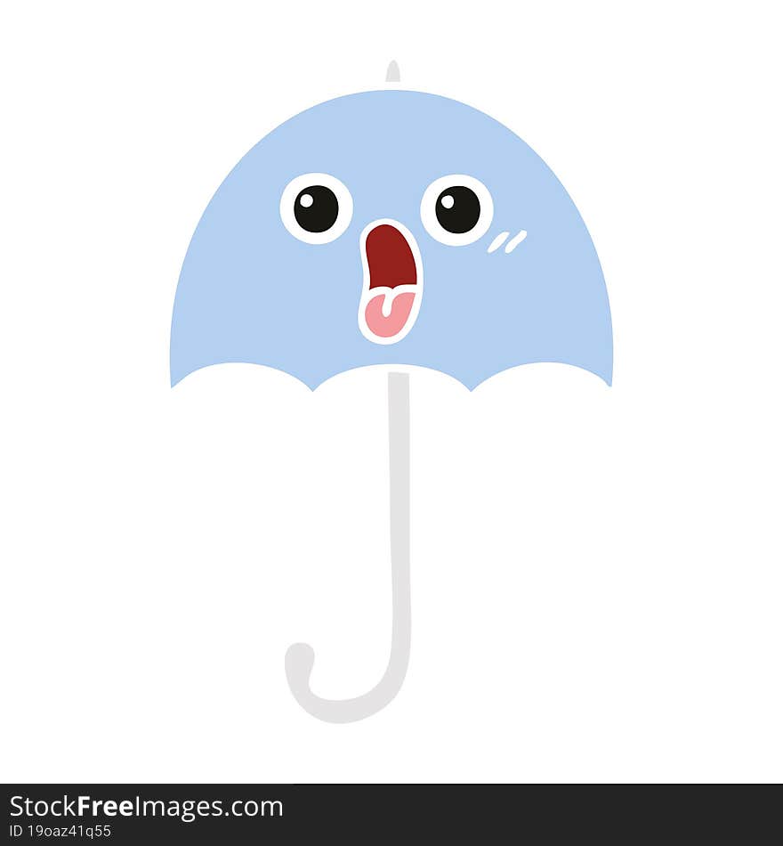 flat color retro cartoon umbrella