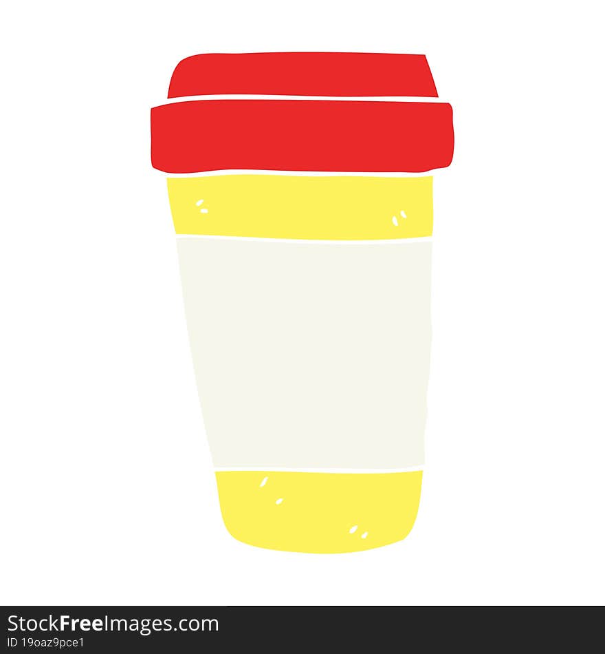 Flat Color Style Cartoon Coffee Cup