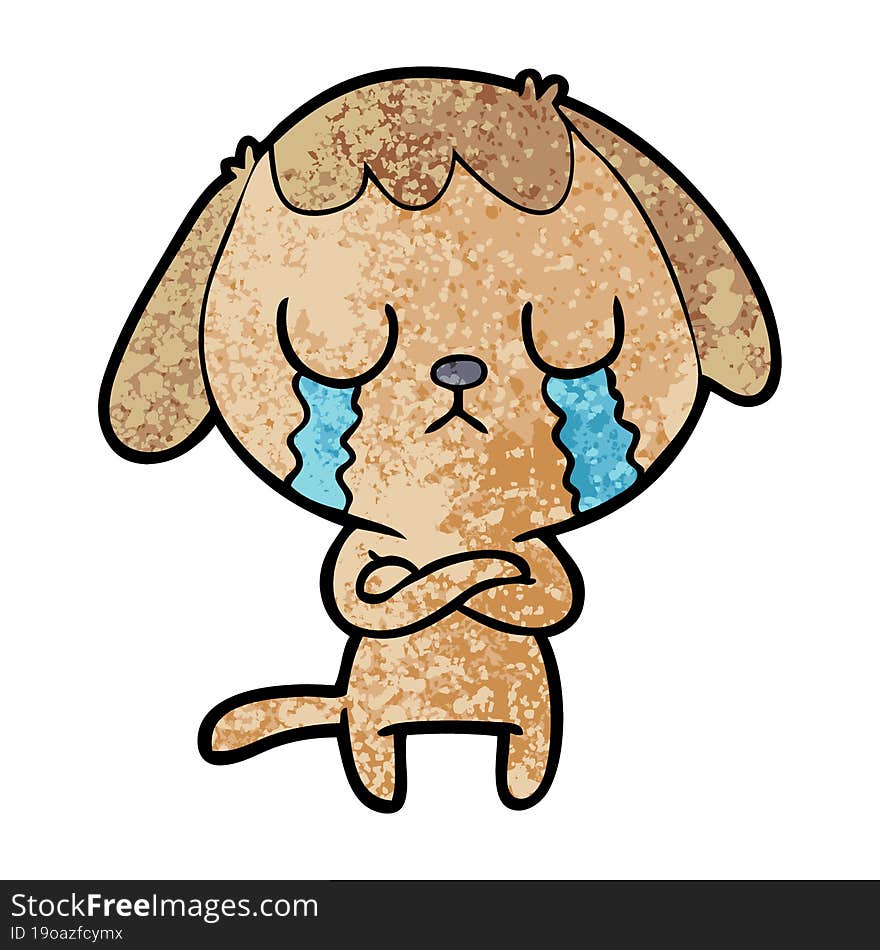 cute cartoon dog crying. cute cartoon dog crying