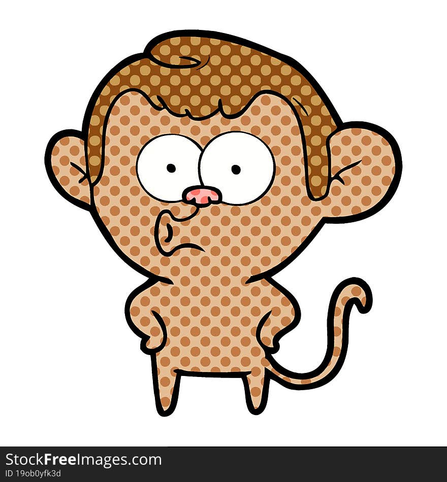 cartoon surprised monkey. cartoon surprised monkey