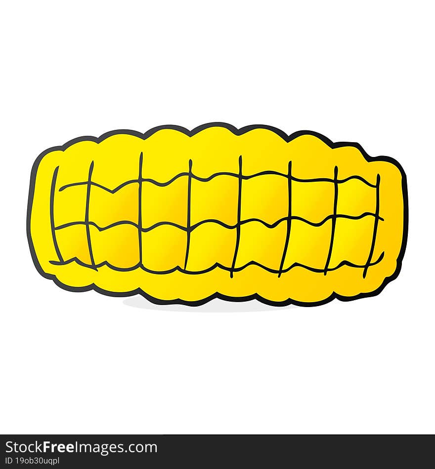 freehand drawn cartoon corn cob