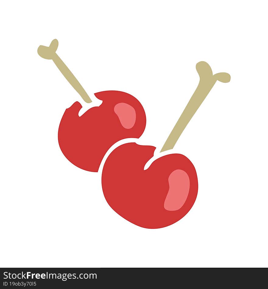 cartoon doodle red cherries