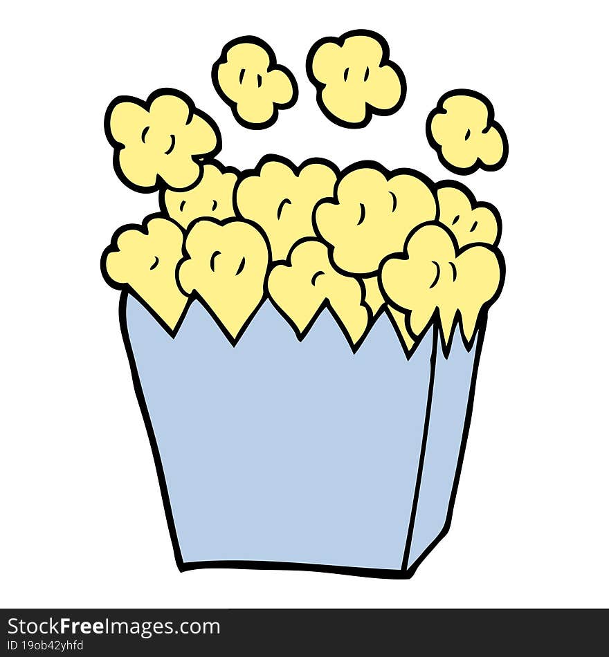 cartoon doodle popcorn