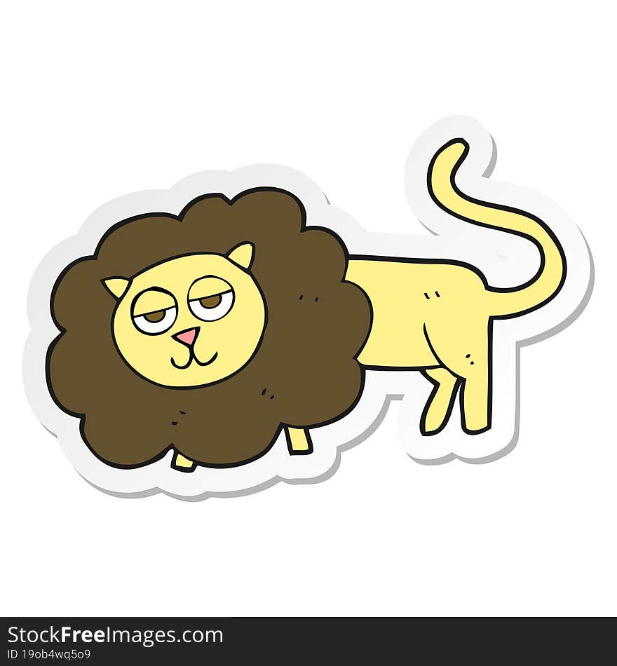 sticker of a cartoon lion