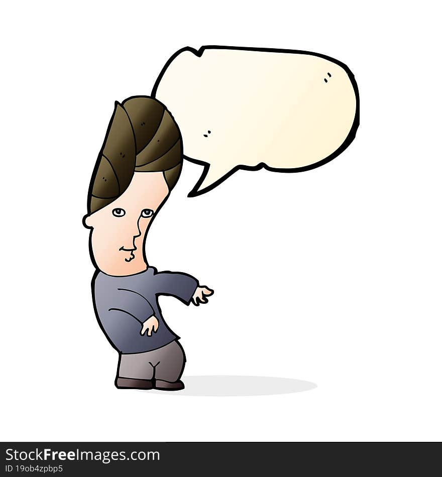 Cartoon Man With No Worries With Speech Bubble