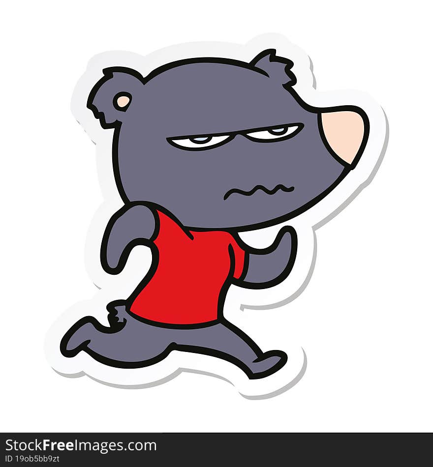 sticker of a cartoon bear