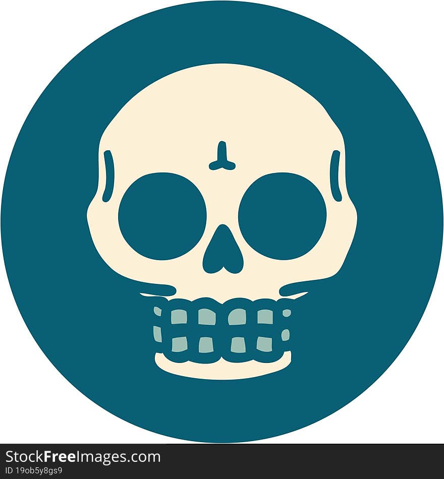 tattoo style icon of a skull