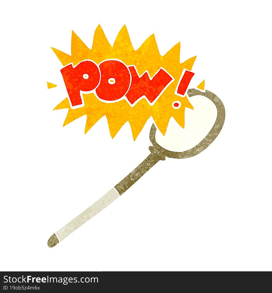 retro cartoon tennis racket