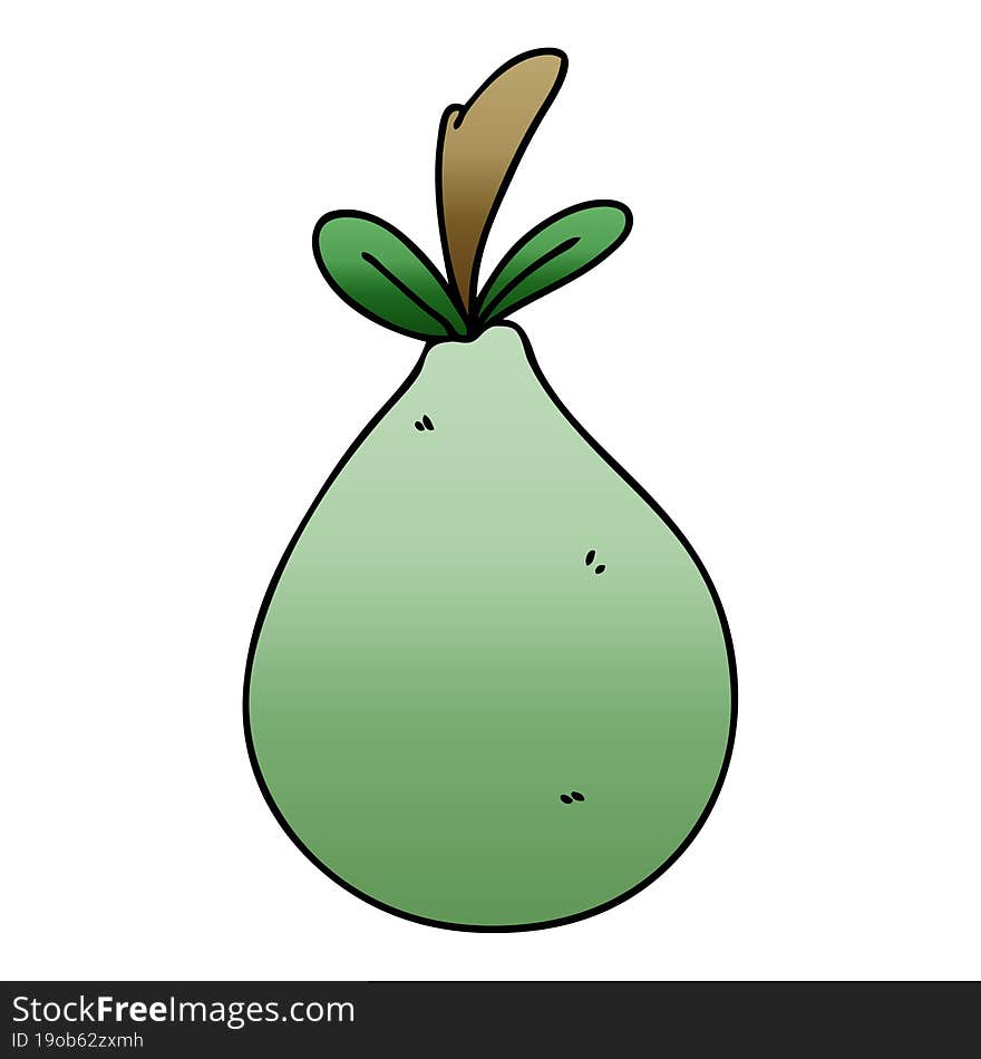 quirky gradient shaded cartoon pear