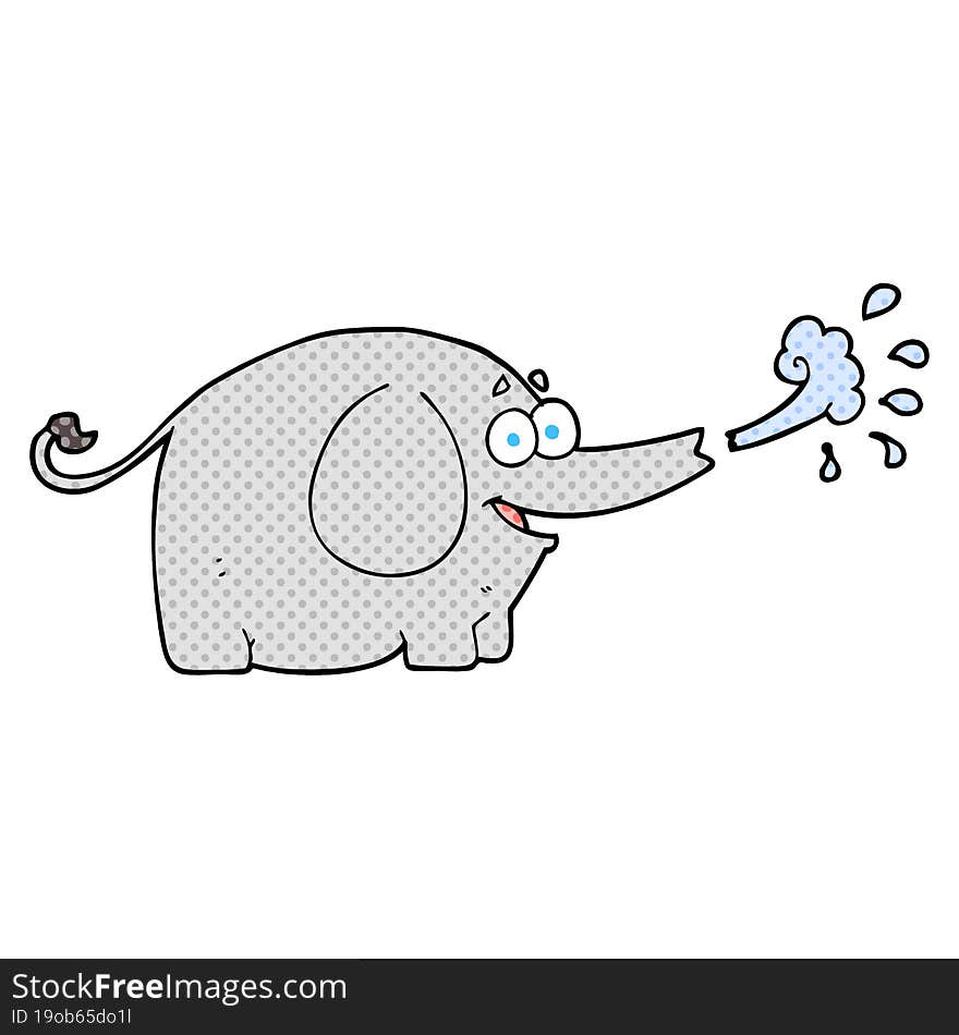 cartoon elephant squirting water