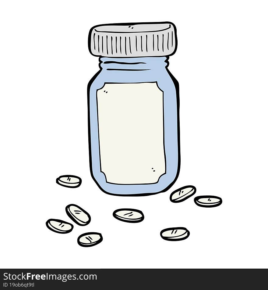 cartoon jar of pills