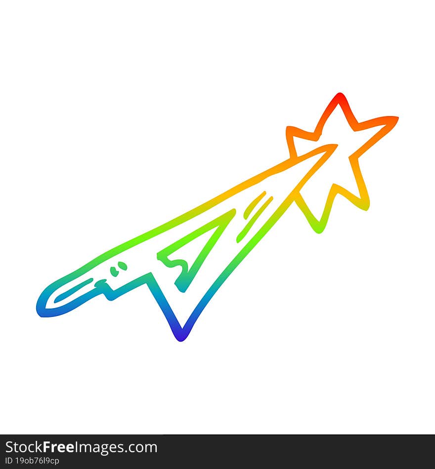 Rainbow Gradient Line Drawing Cartoon Scalpel Blade