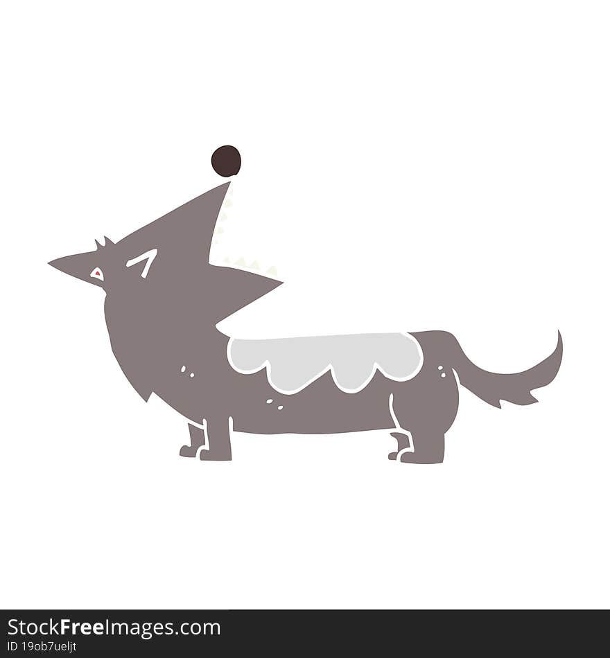 flat color style cartoon dog