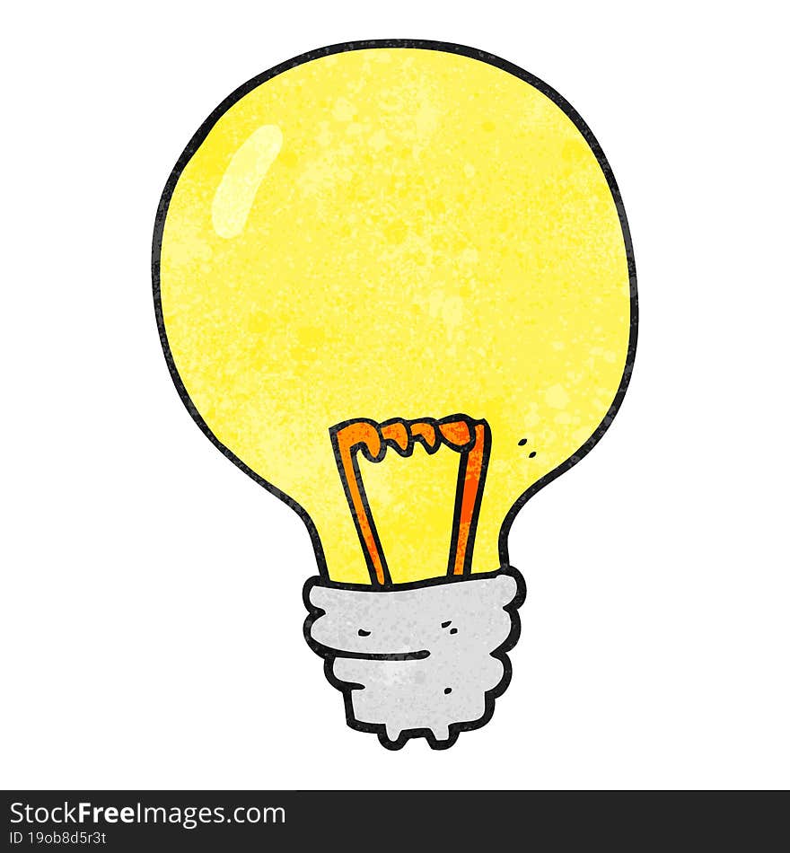 freehand textured cartoon light bulb