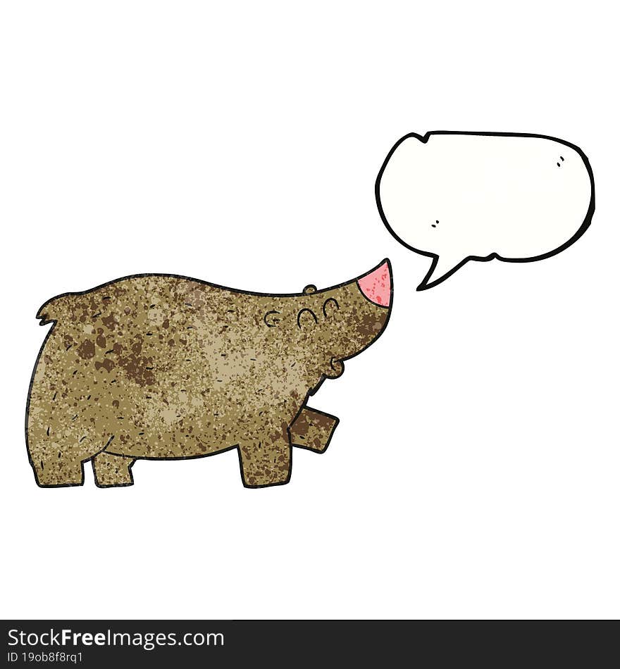 Speech Bubble Textured Cartoon Bear