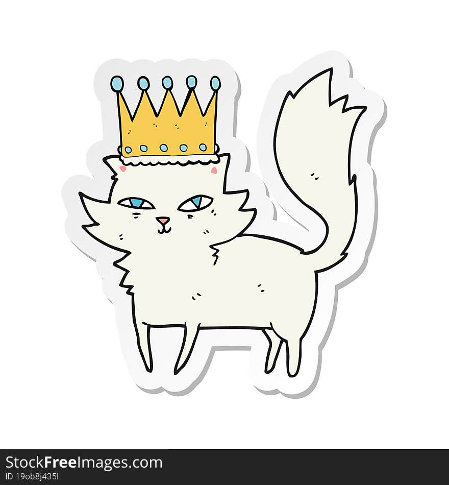 Sticker Of A Cartoon Posh Cat