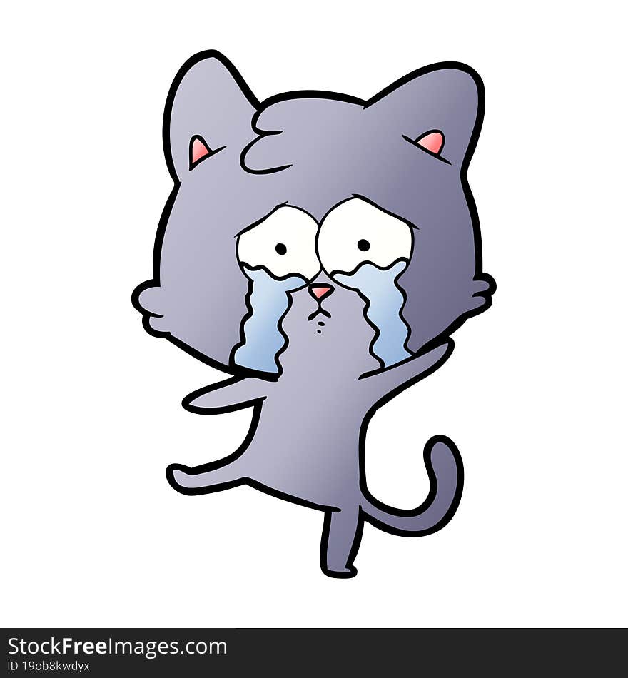 cartoon crying cat. cartoon crying cat