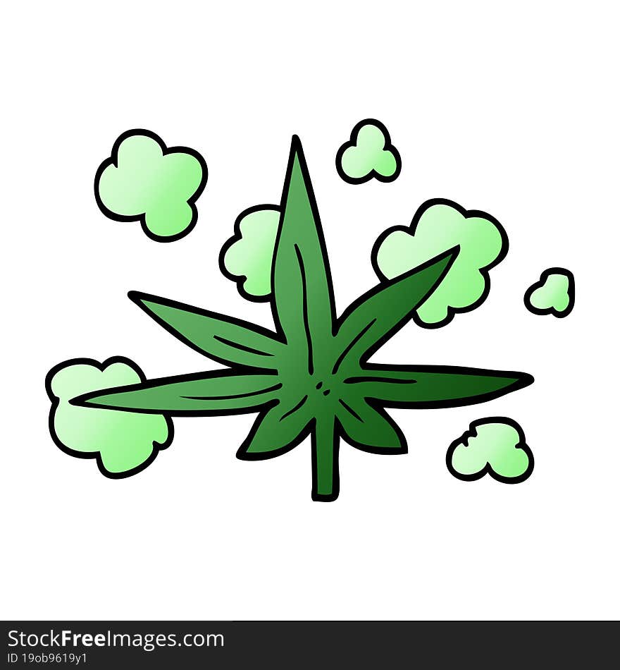 Cartoon Doodle Marijuana Leaf