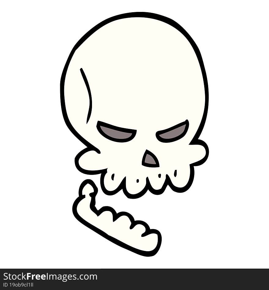 cartoon doodle halloween skull