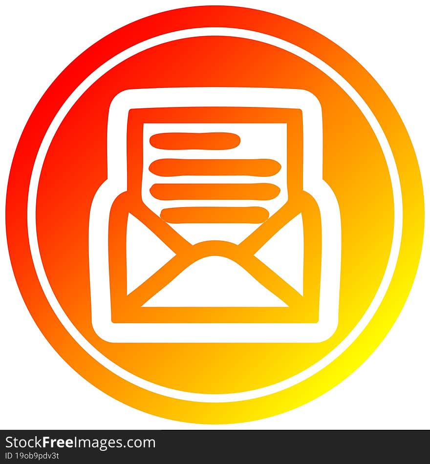 Envelope Letter Circular In Hot Gradient Spectrum